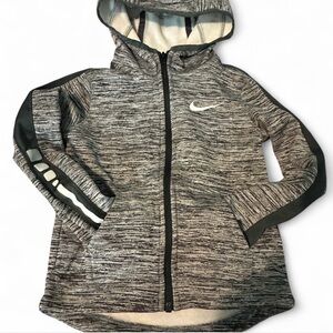 Nike Kids Black and White Hooded Jacket